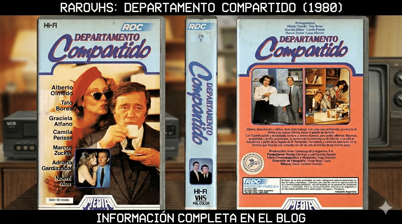 Carátula VHS Departamento Compartido Olmedo y Tato Bores RaroVHS